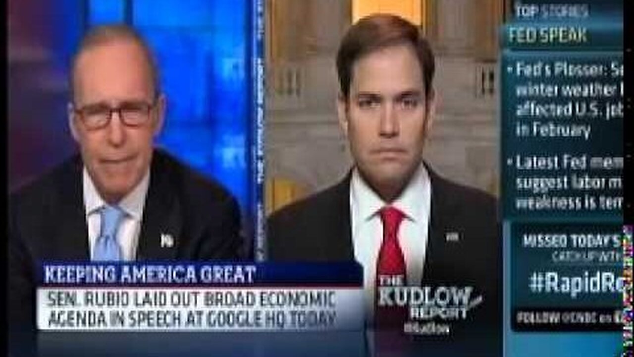 Rubio Discusses New Economic Growth Agenda With CNBC's Larry Kudlow