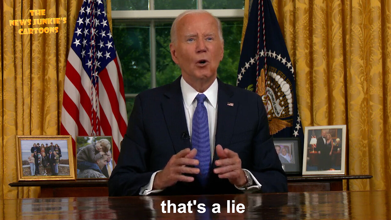 Biden lies to the nation about the inflation, prices, securing the border, etc. while he drops out of the presidential race "in the defense of democracy which is at stake" and uniting "my party."