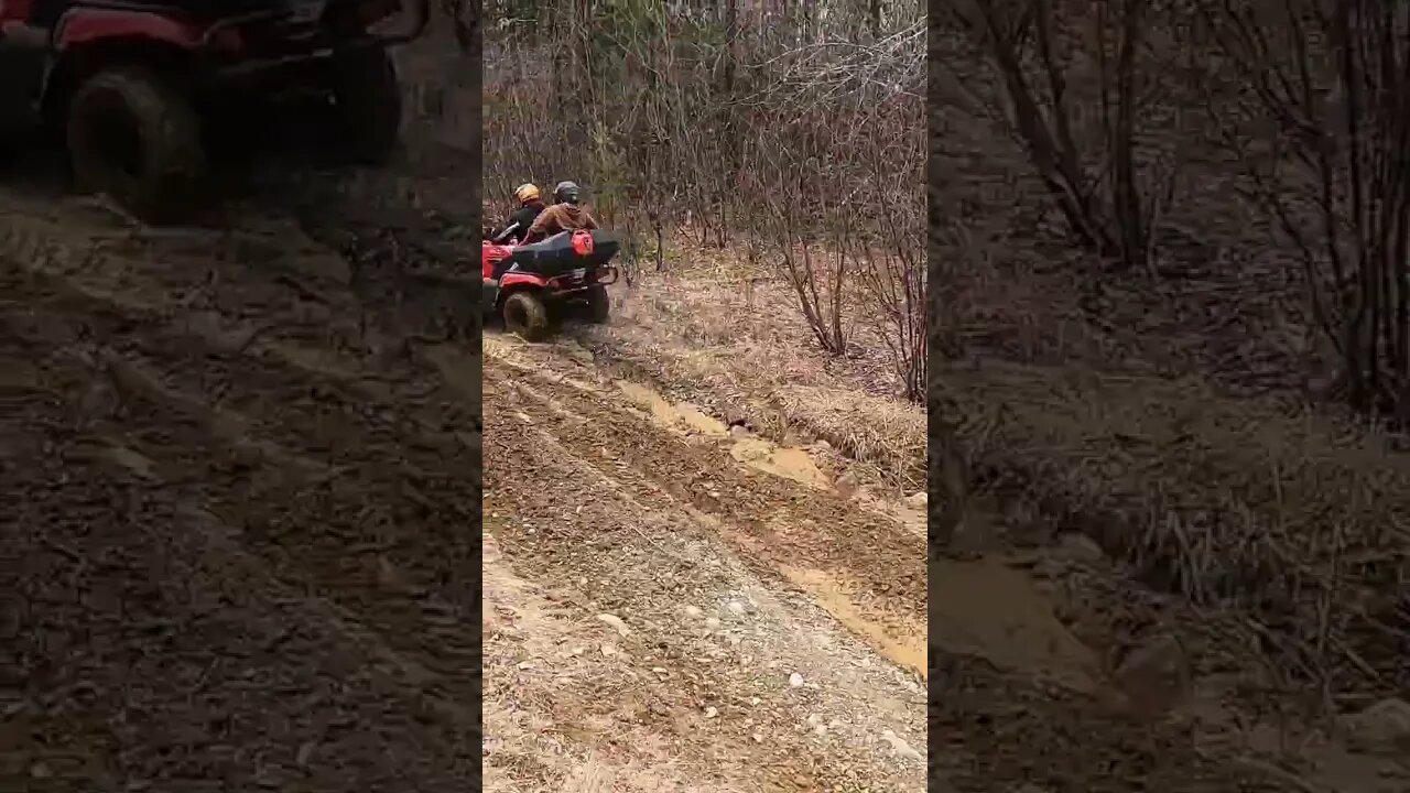 When the going gets rough.. she bails. #bail #atv #newbrunswick #trickysituations #oakhillcrew