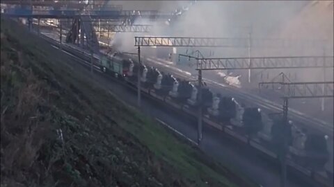 Russian railways near Siberia full of equipment.