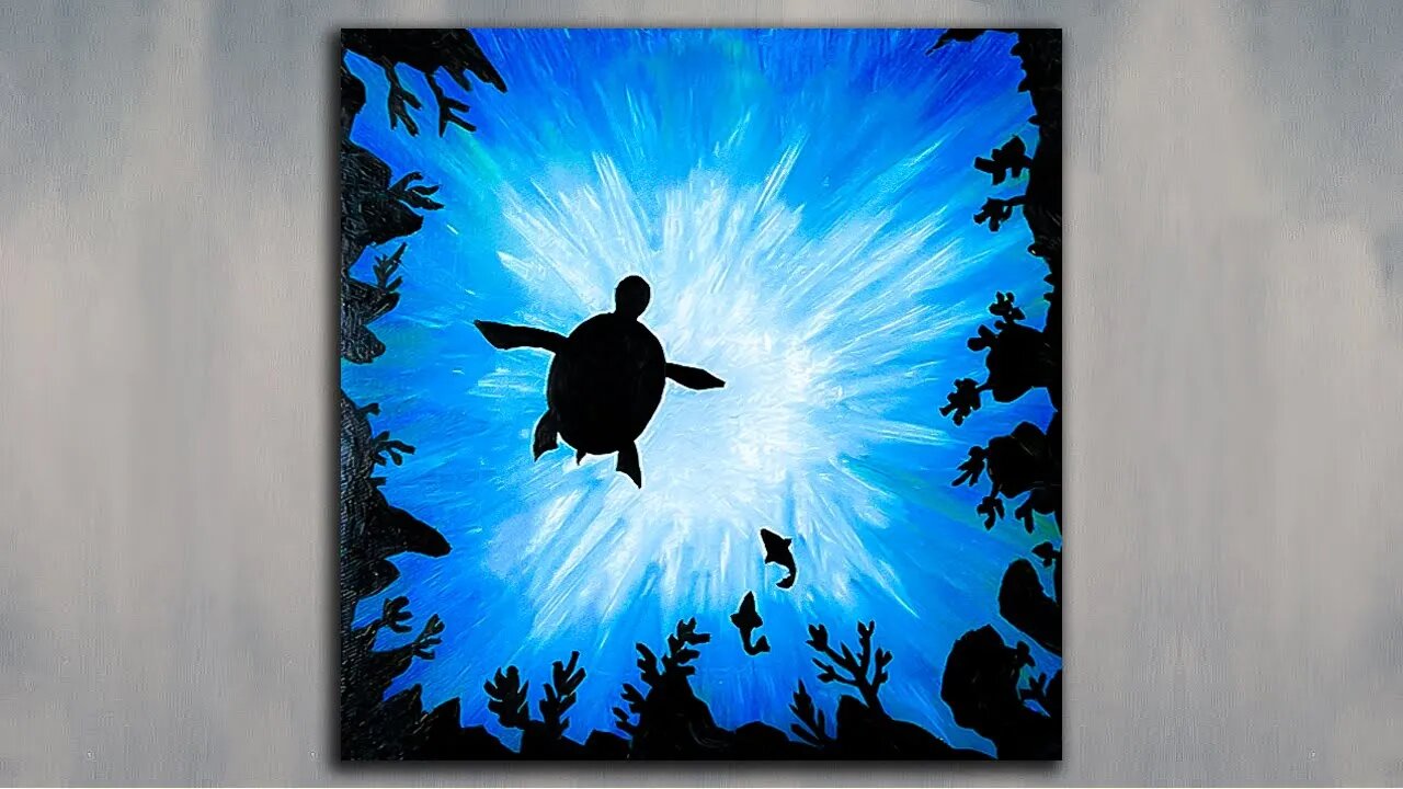 Baby Turtle Under The Sea | Acrylic Painting Tutorial for Beginners