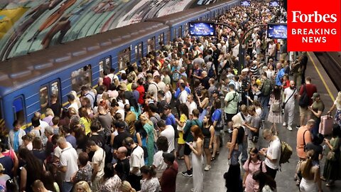 Ukrainian Civilians Take Refuge In Kyiv Subway Due To Ongoing Russian Air Raid