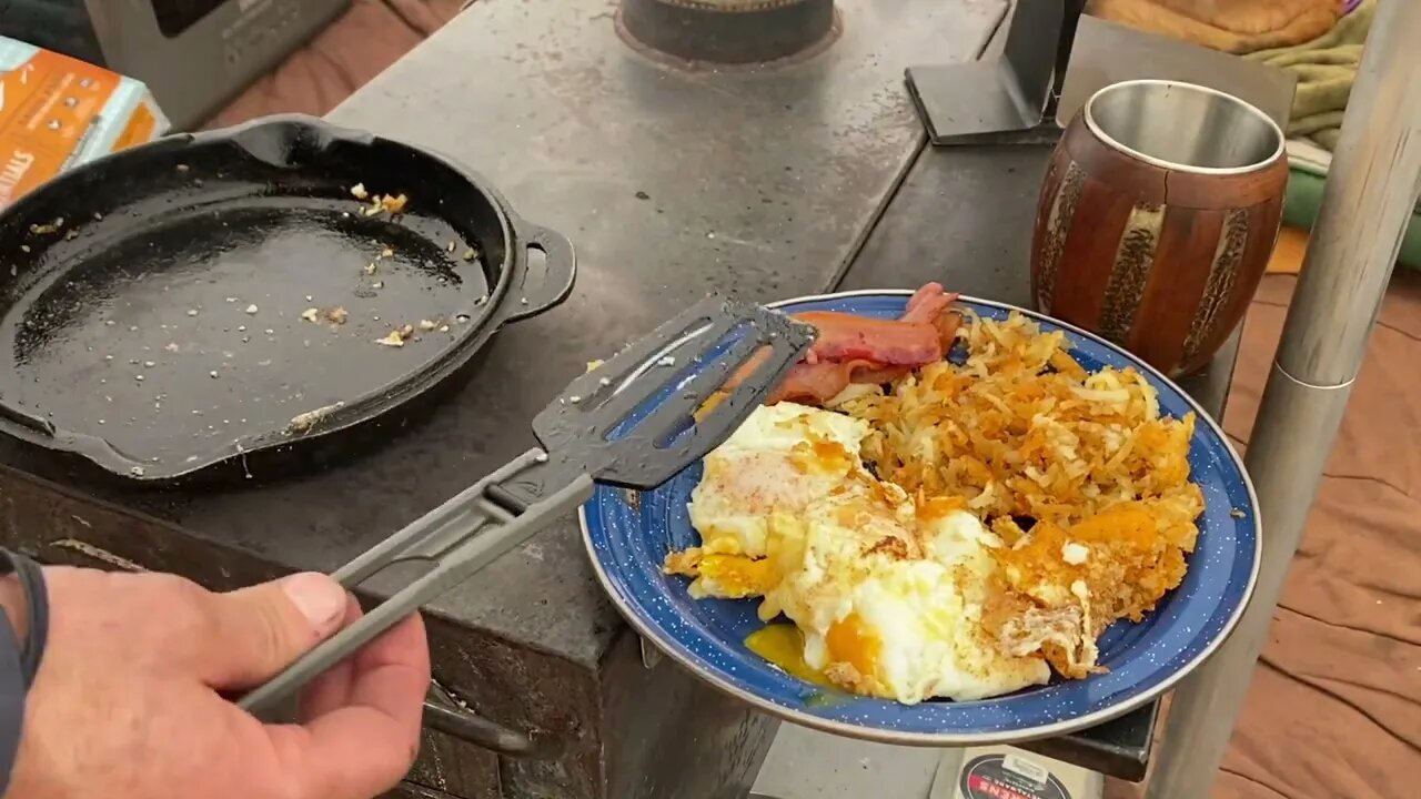 THE BEST Cast-Iron Breakfast Over My Wood Stove, Preparing For The Next Snowstorm...