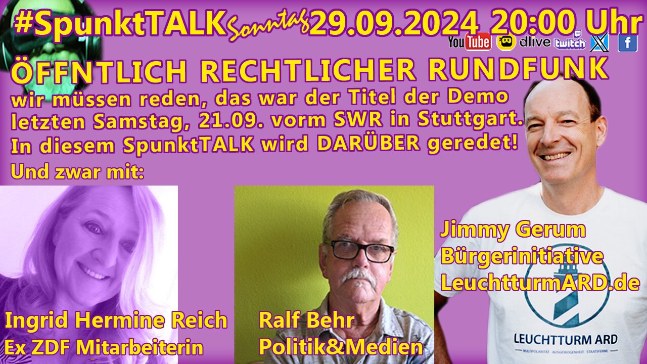 SpunktTalk mit Ingrid Reich, Jimmy Gerum und Ralf Behr | Medienkritik mit Rückblick auf Demo vor SWR