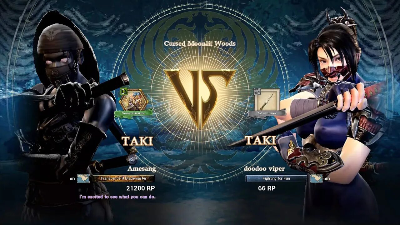 Taki (Amesang) VS Taki (doodoo viper) (SoulCaliburâ„¢ VI: Online)