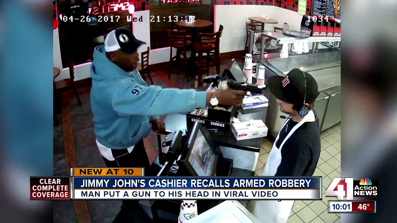 White Jimmy John's employee held up at gunpoint by a black suspect during robbery