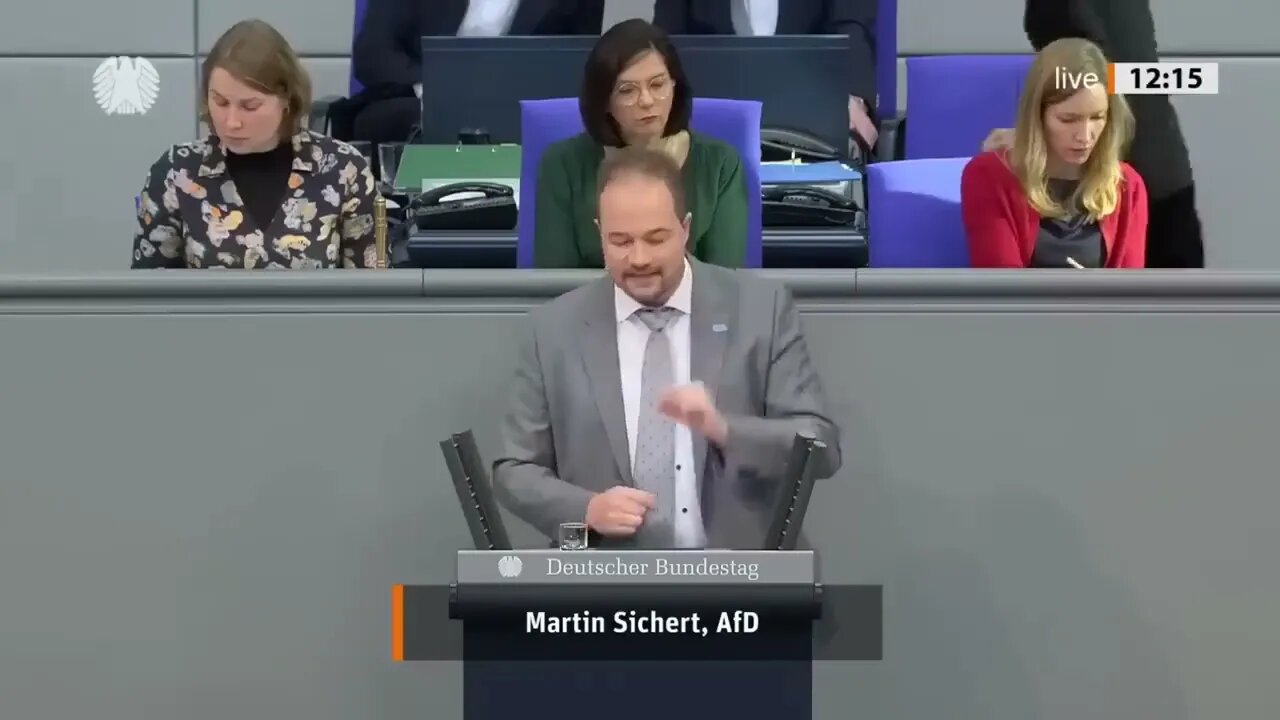 Entgleisung von Göring Eckardt bei Applaus für AfD Rede! Martin Sichert AfD Fraktion im Bundestag