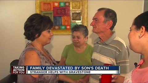 Stranger steps in to help a family devastated by their son's death