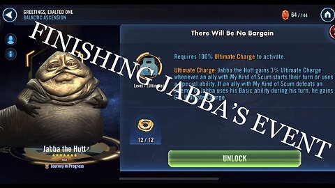 Finalizing Jabba’s Event: Unlocking His Ultimate + Squad Arena Testing!