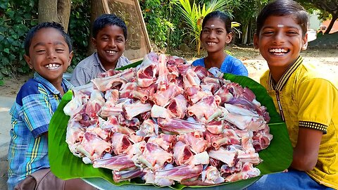 Mutton Bone Marrow Recipe | Mutton Nalli Elumbu Cooking and Eating | Village Fun Cooking