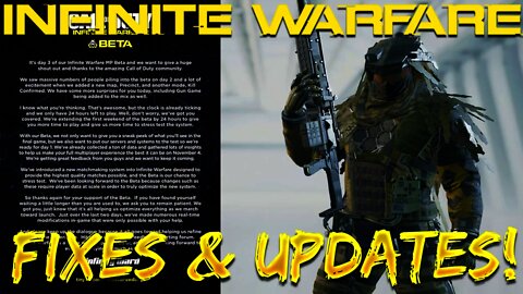 INFINITE WARFARE FIXES & UPDATES + BETA EXTENDED!