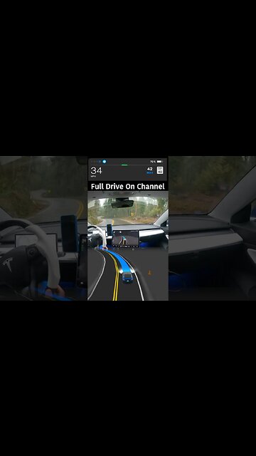 Tesla ran over a log #teslafsd #teslamodel3 #electricvehicle #fsd #fullselfdriving