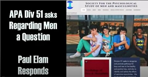 APA Division 51 Questions Regarding Men - Paul Elam Answers