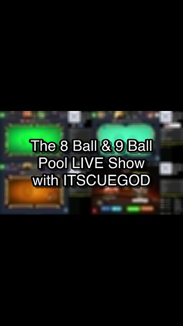 The 8 Ball & 9 Ball Pool LIVE Show with ITSCUEGOD