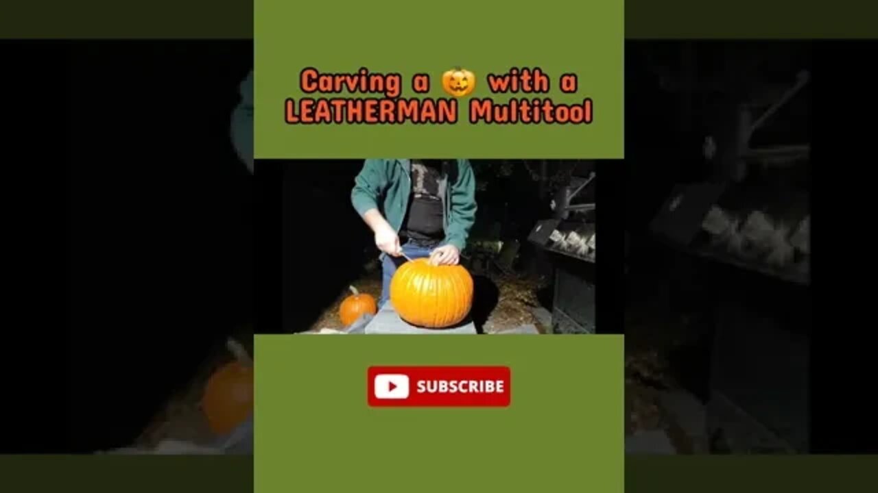 Carving a 🎃 with a Leatherman multitool #shorts #knifeshorts