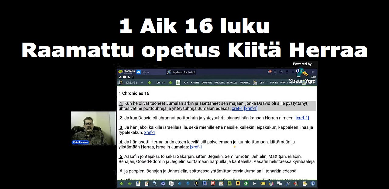 1 Aik 16 luku Raamattu opetus Kiitä Herraa