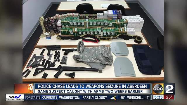 Police chase leads to weapons seizure in Aberdeen