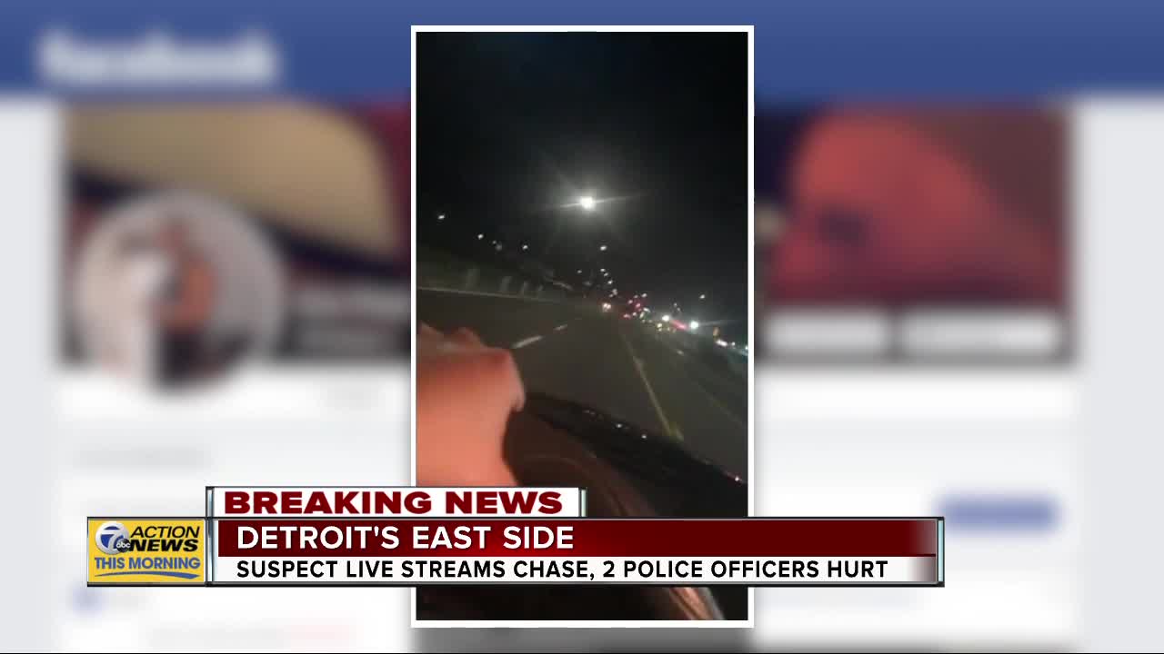 2 Detroit cops injured as suspect livestreamed head-on collision in police chase
