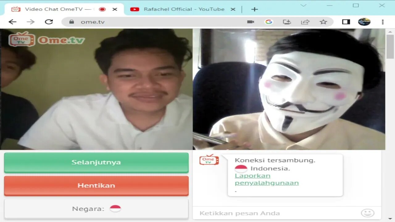 nge-prank orang menghilang Pakai Topeng Hacker Di Ome TV #26 - ome TV Internasional