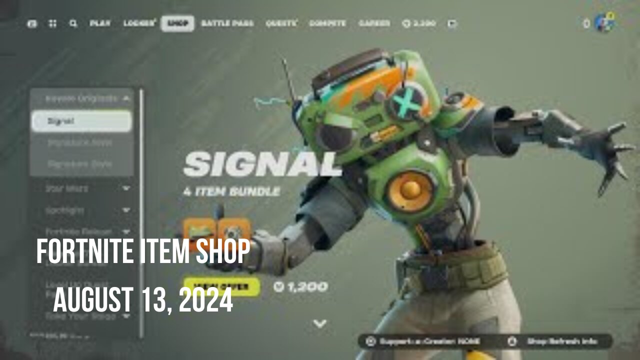 Fortnite Item Shop|August 13, 2024(*New* Signal Bundle & 2 Emotes)