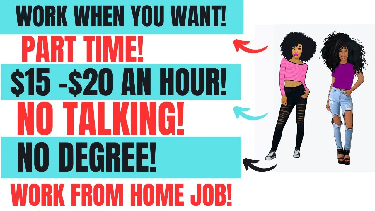 Work When You Want Part Time Work From Home Job No Degree $15-$20 An Hour Work At Home Job Remote