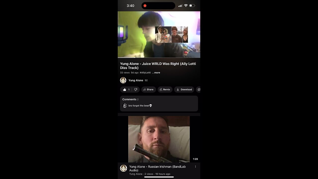 Hater on Yung Alone with No Subscribers