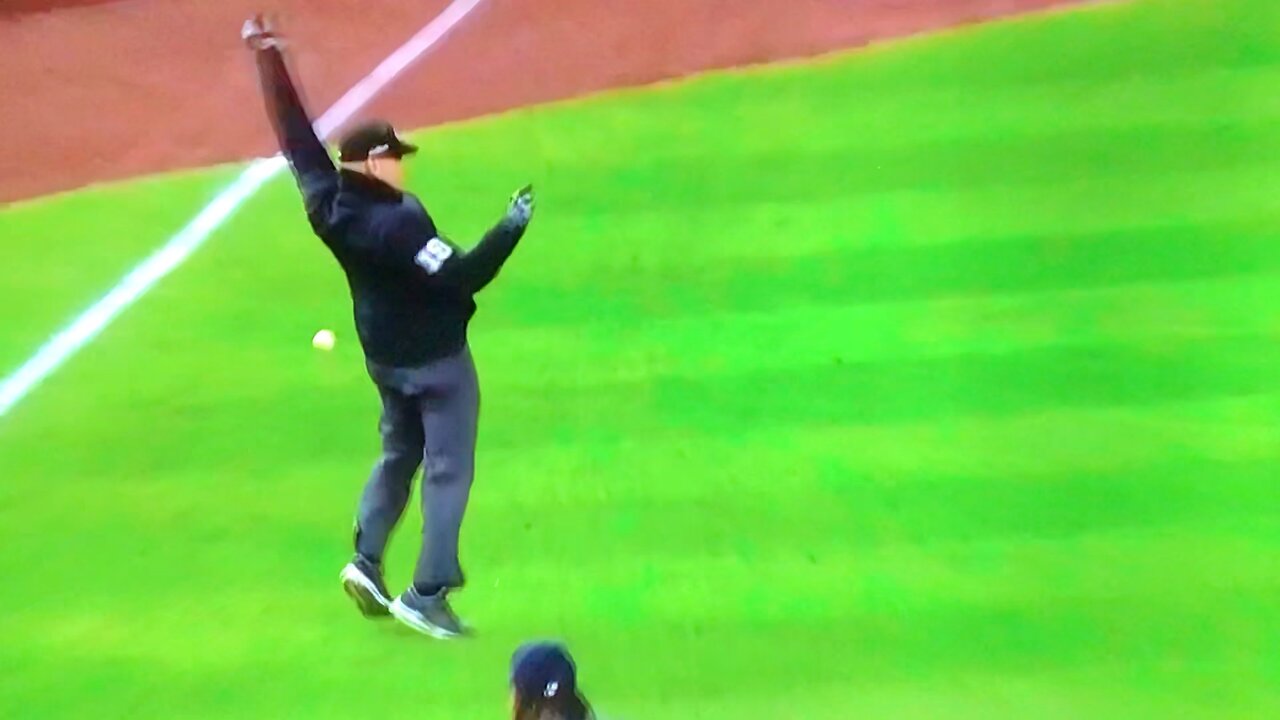 Umpire damned near got nailed by the baseball ⚾️