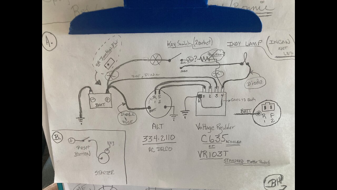 Alternator External 3/4/5 Wire Regulator Wiring. Burned Up Some Stuff, Rectifier Diode, What A Mess!