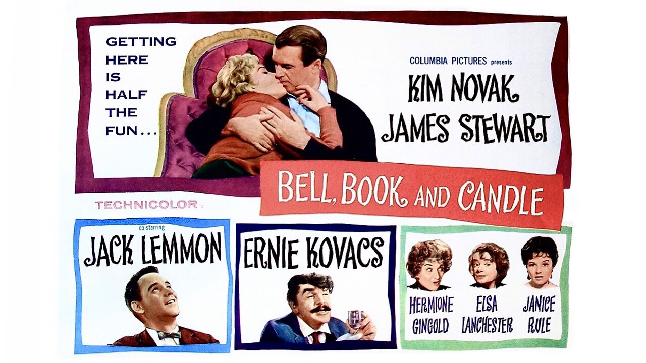 Bell, Book and Candle (1958 Full Movie) | Comedy/Romance/Supernatural/Fantasy | James Stewart, Kim Novak, Jack Lemmon, Ernie Kovacs.