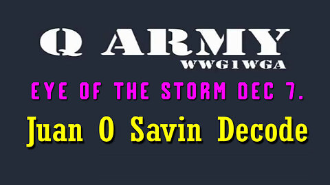 Juan O Savin Reveal "Serious Crisis" Dec 7, 2023 - EYE OF THE STORM