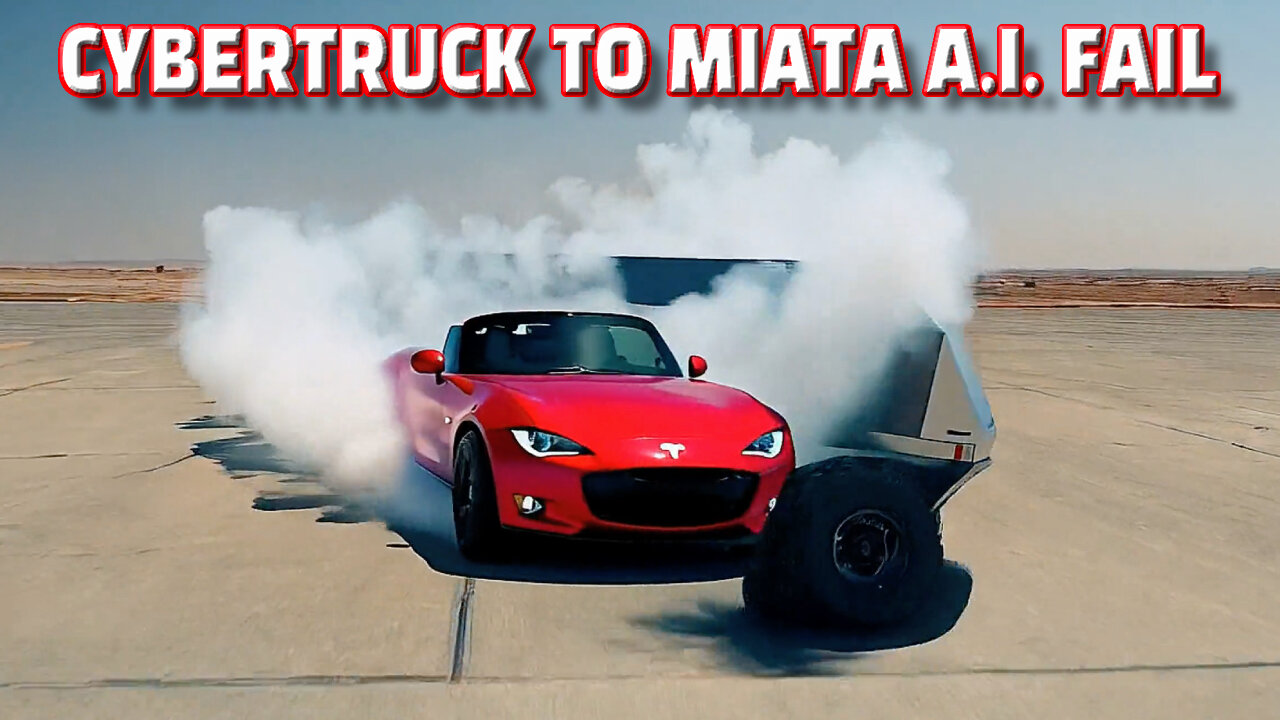 Cybertruck Morphs Into Miata While Doing Donuts Epic Disaster A.I.