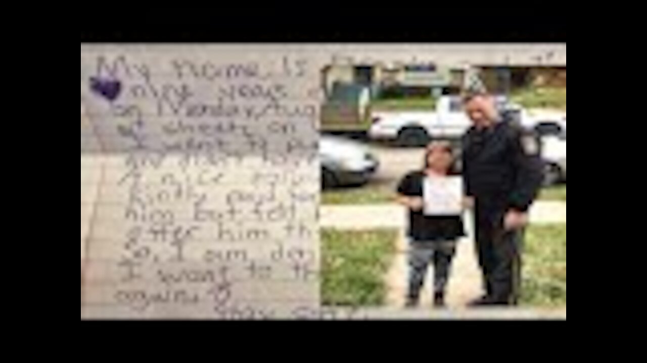 Police get letter from 9 yr old girl-then they notice the $10 bill stuffed inside..