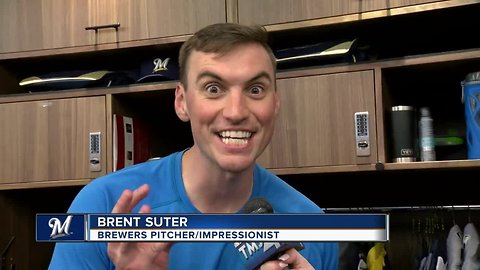 Brewers' Brent Suter is a master at impressions