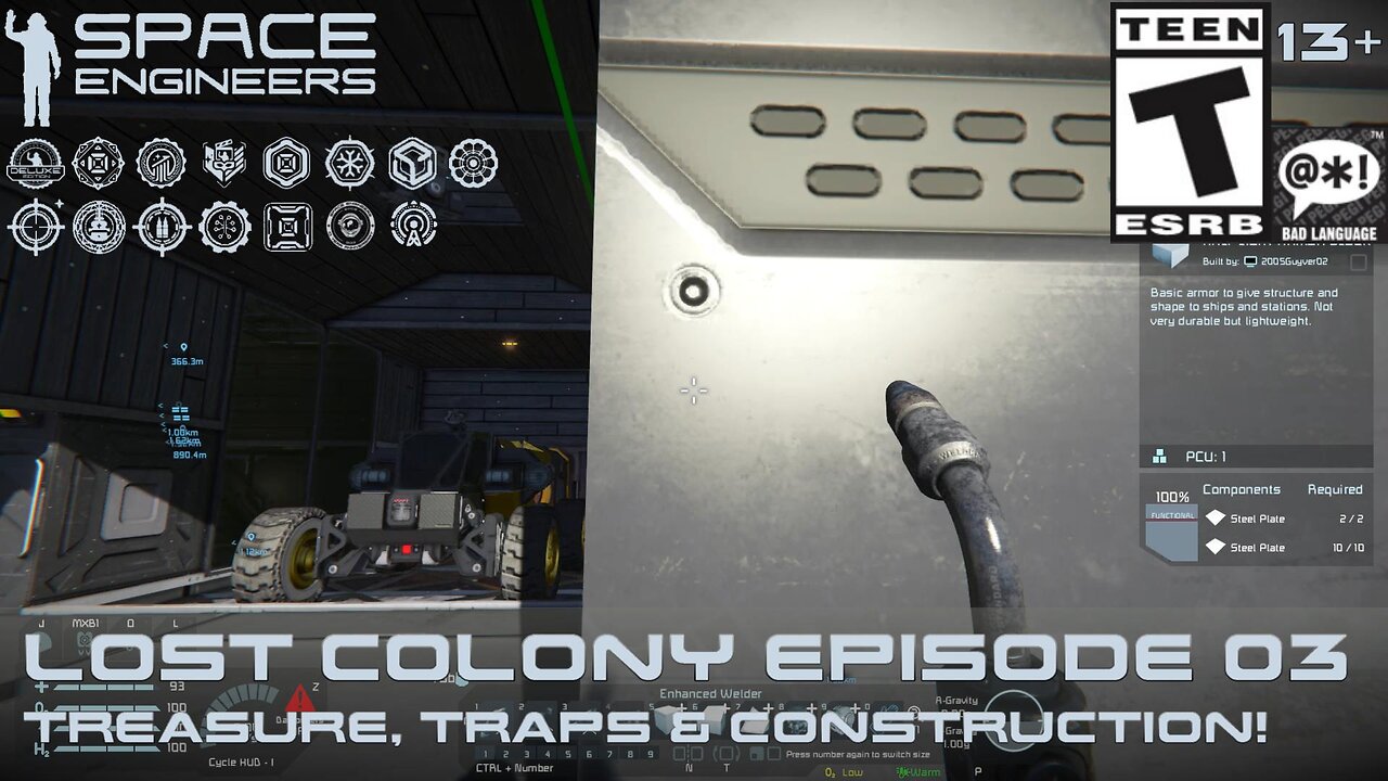 Space Engineers 2024 (Lost Colony Episode 03) Treasure, Traps & Construction!