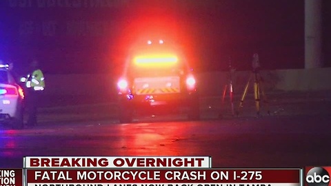 Fatal motorcycle accident on I-275 overnight