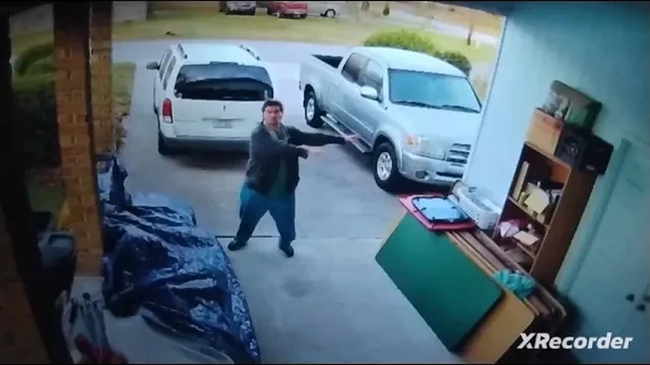 complaining to the security camera