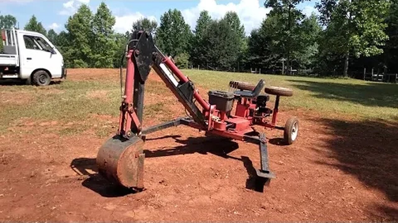 Harbor Freight trencher finishing the water line job. Our new home EP 4