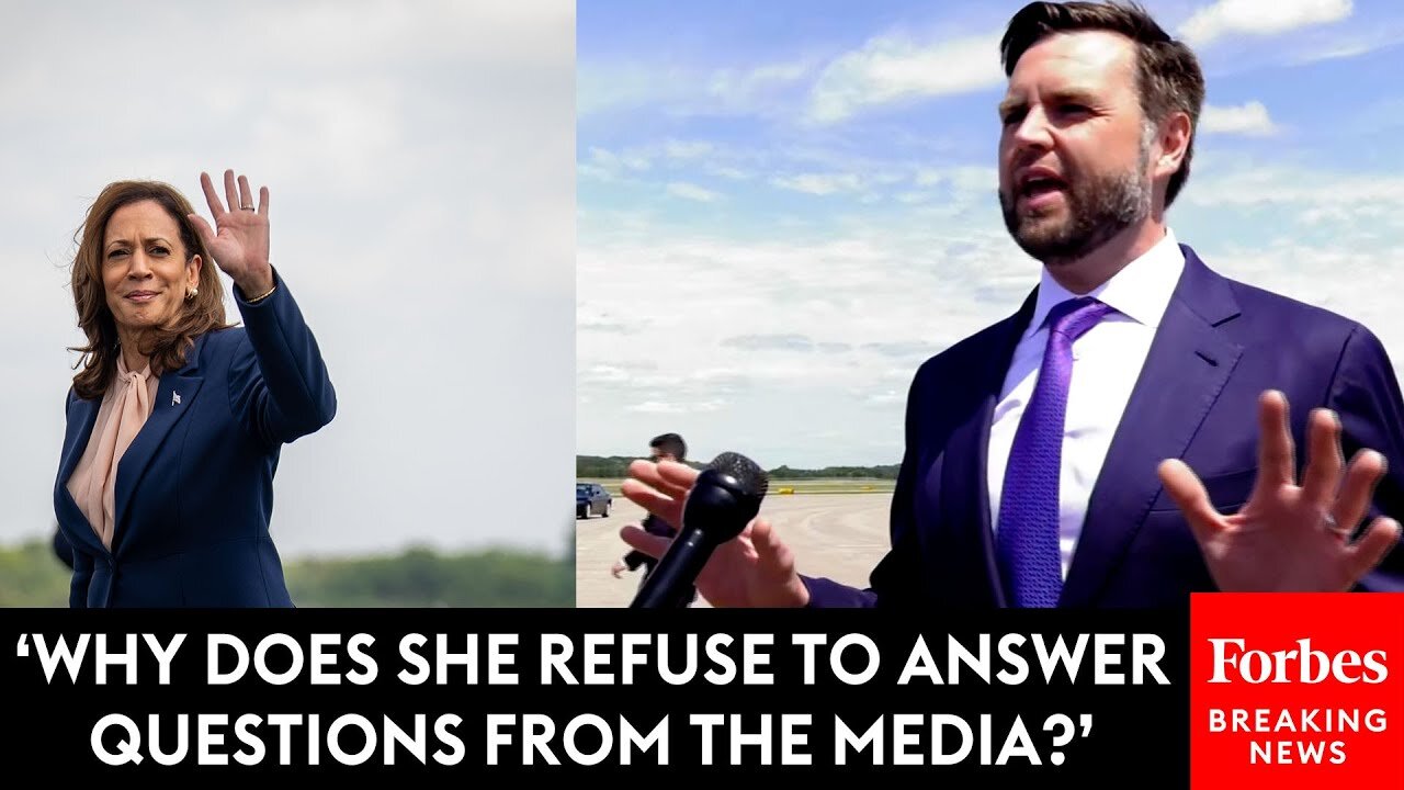 WATCH: JD Vance Speaks To Reporters After Surprise Visit To Kamala Harris's Air Force Two
