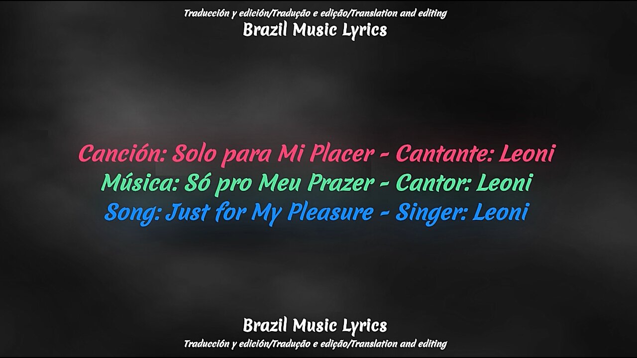 Brazil Music: Just for My Pleasure - Singer: Leoni