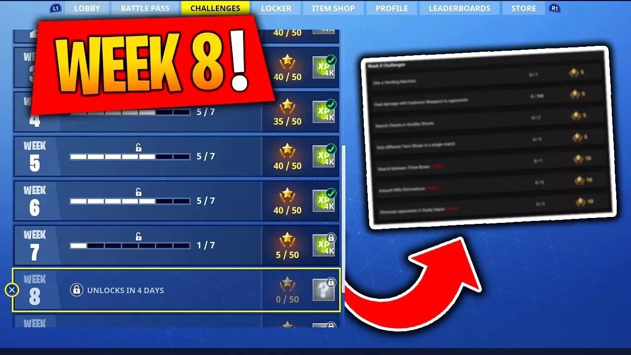 Fortnite ALL Week 8 Challenges LEAKED! (Fortnite Battle Royale "Week 8" Challenges)