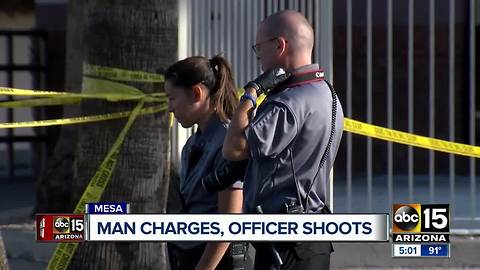 Man shot after charging Mesa police officers