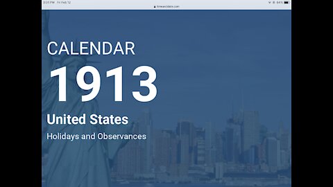 Matt’s News Network 1-12-2021. 1913: A Devastating Year For The United States.