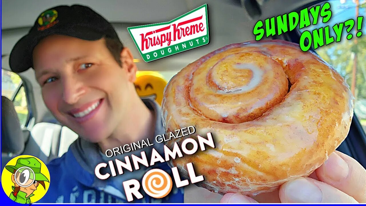 Krispy Kreme® ORIGINAL GLAZED® CINNAMON ROLL Review 🍩🌀 Sundays Only?! 🤔 Peep THIS Out! 🕵️‍♂️