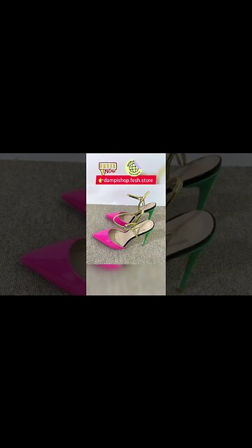 Women's Fashion Stiletto Colorblock Strap Sandal #fyp #fashion #shorts #life #love #foryou #music