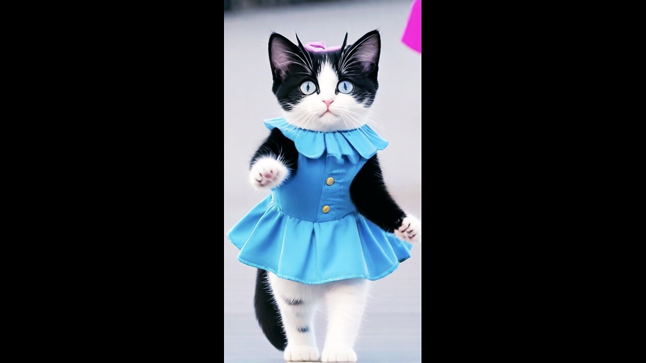 Adorable Cat Dress-Up Time! 😻#cat #amusing#cute#fashion#show #cutecat #kitten