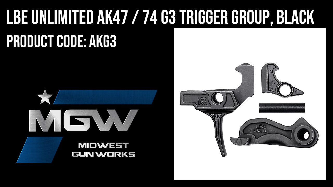 LBE Unlimited AK47 / 74 G3 Trigger Group, Black - AKG3
