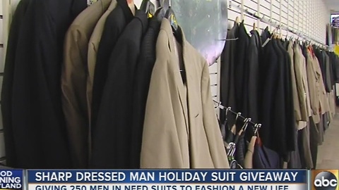 Sharp Dressed Man holiday suit giveaway in Baltimore