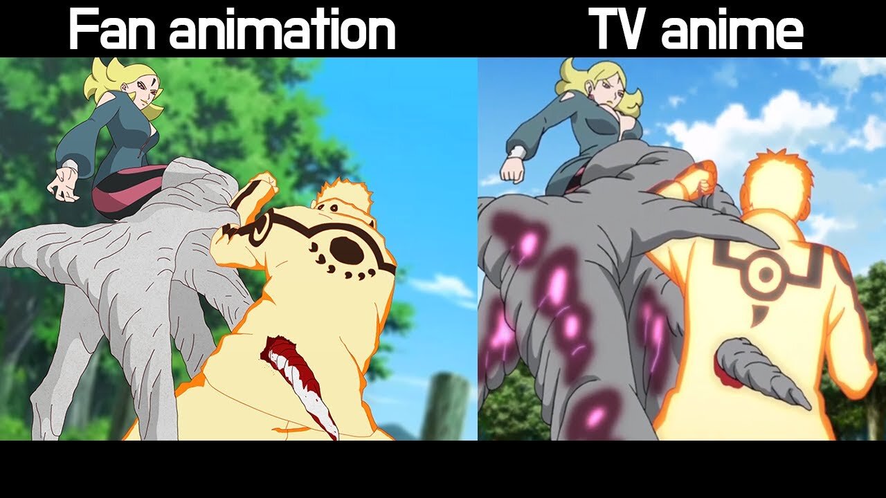 FAN ANIMATION VS THE ANIME! NARUT VS DELTA!