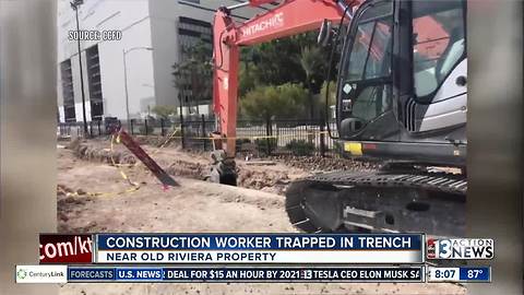 Construction worker trapped in trench