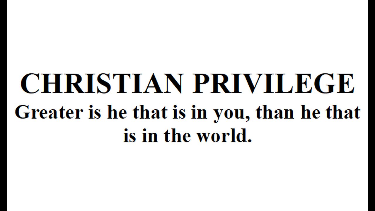 CHRISTIAN PRIVILEGE